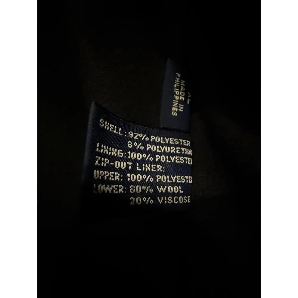 Brooks Brothers 346 Men's XL Black Car Coat Wool Blend Lined Hidden Button Coat
